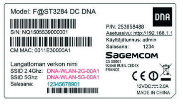 Sagemcom-modeemin ohje